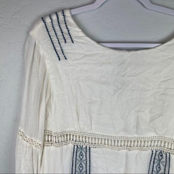 Ale by Alessandra x Revolve Luana Long Sleeve Embroidered Mini‎ Dress Size Small - Picture 3 of 10